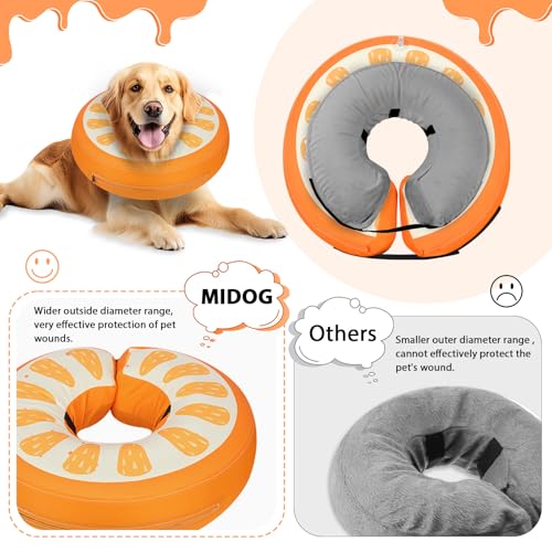 Inflatable Dog Cone (Orange / M+(14"-18"))