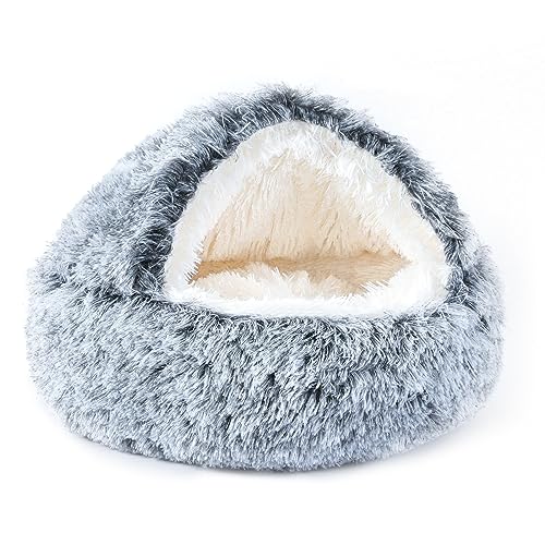 Hooded Donut Bed (Gradient Dark grey / Medium 23.6'')