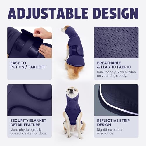 Dog Anxiety Vest and Coat (Midnight Blue / XX-Large)