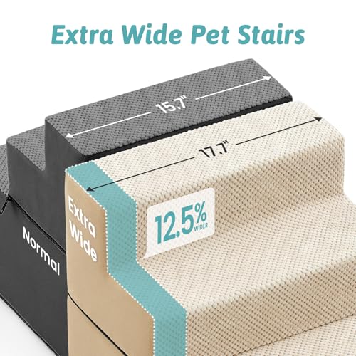Dog Stairs for Small Dogs (Beige / 17.7x23.6x17.7 inch)