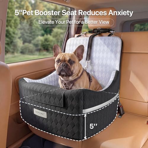 Elevated Dog Car Seat Booster for Small (Grey)