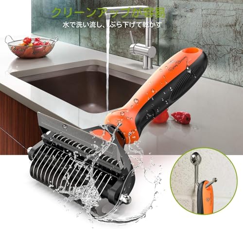 2 in 1 Professional Grooming Rake for Cats & Dogs (Orange)