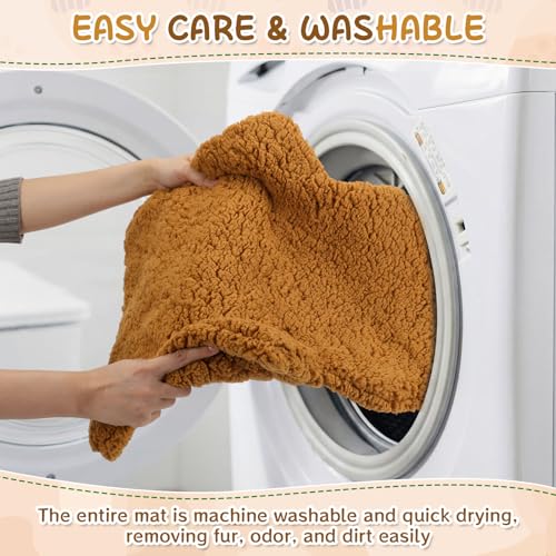 3 Pack Self Warming Pet Bed Leaf Shape Self Heating Cat Dog Mat Washable Thermal Sleeping Pad for Indoor Outdoor Hedgehog (Orange / Large-19"x29")