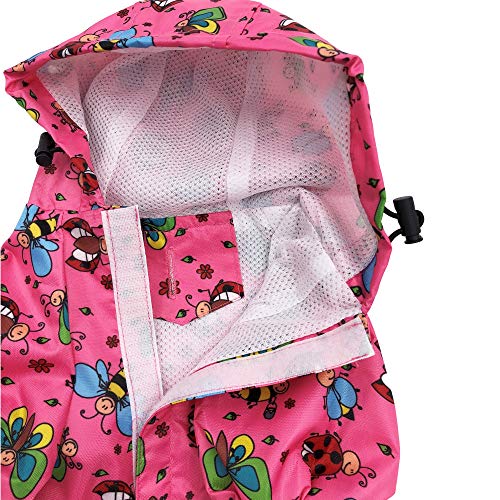 for Small Pet Cat Dog Raincoat Hoodie Coat Waterproof Rain Jacket Rainwear (PINK / M: Chest - 18", Length - 14")
