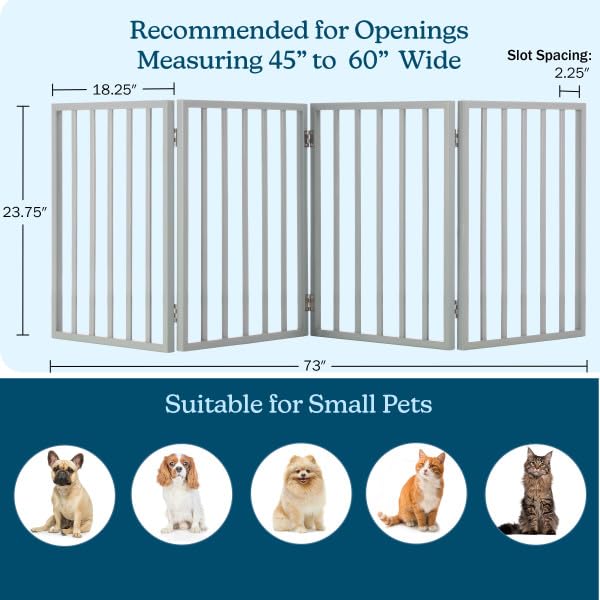 Pet Gate 4 Panel Freestanding Dog Gate Indoor (Gray / 4 Panel)