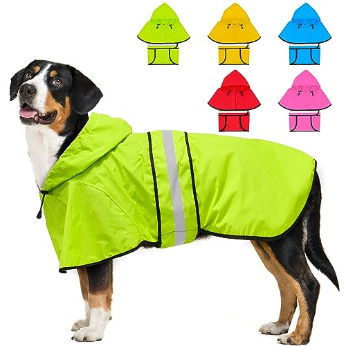 Dog Raincoat Waterproof Reflective Dog Rain Jacket (Green / XX-Large)