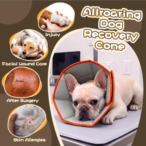 Dog Cone for Large Dogs After Surgery (Red / XL(Neck Girth:16.54"-21.65"))