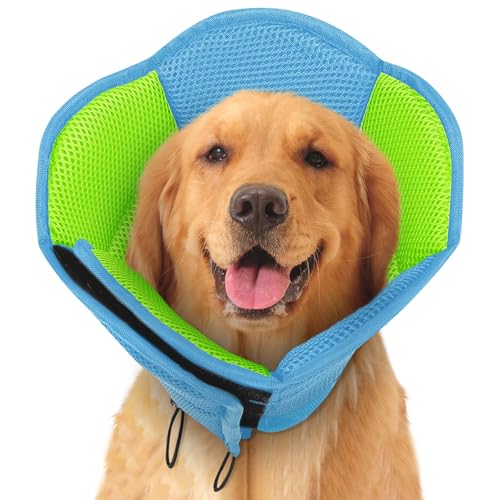 Dog Cones for Large Dogs Soft Dog Cone to Stop Licking (Light Blue / X-Large)