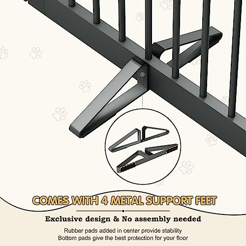 Freestanding Pet Gate with Door (6 Panel 32" / Gray)