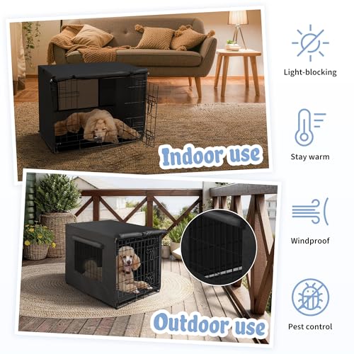 Dog Crate Cover (36.6"L x 23.0"W x 24.8"H / Black)