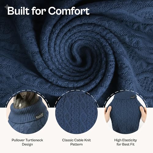 Dog Sweaters Pull Over (S / Cable Knit Navy)