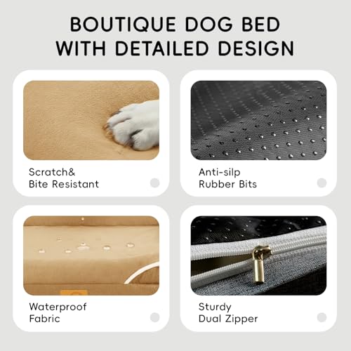 Dog Bed Large Sized Dog (36.0"Lx27.0"Wx6.5"H / 02-Brown)