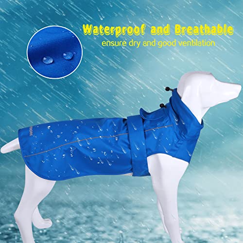Adjustable Waterproof Dog Raincoat for Dogs (Blue / Large(22-37lb))