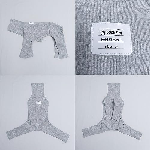 D Doggy Star Italian Greyhound Clothes Stretchable Onesie Whippet for Dog (2XL / Ribbed Grey)