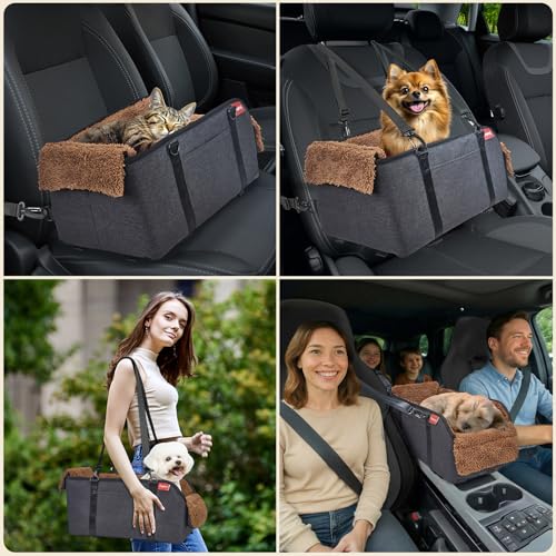 Center Console Dog Car Seat for Small Pets to 11lbs