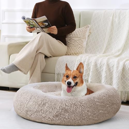 Dog Bed Calming Anti (31" / Cream Brown)