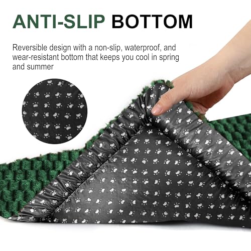 Dog Bed Crate Mat (S(24"*18"*1.5") / Dark Green-1pc)