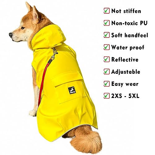 Dog Raincoat Waterproof Reflective Jacket (X-Large / Yellow)