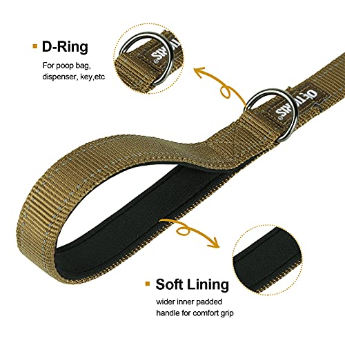 No Pull Dog Leash with Handle for Medium Large Dogs (Brown / 4FT)