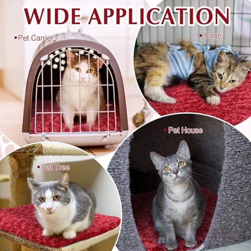 4 Pack Self Warming Cat Mat for Pets (16 x 20 Inch / Red)