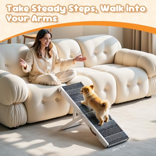 Dog Ramp for Couch Foldable (White / 32")