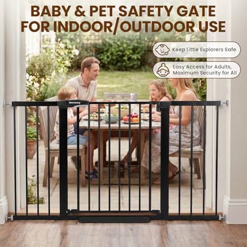 29.7 54.2" Baby Gate for Stairs (Black / 29.7-54.2"W x 30"H)