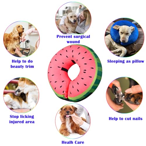 Inflatable Dog Cone Collar for After Surgery (Watermelon / Small (Neck: 6"-11"))
