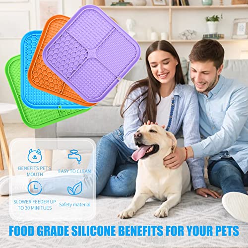 Lick Mat for Dogs (4pack / Blue,Green,Orange,Purple)