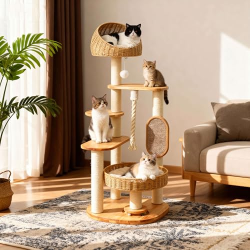 50 in Wooden Cat Tree for Indoor Cat (50IN)