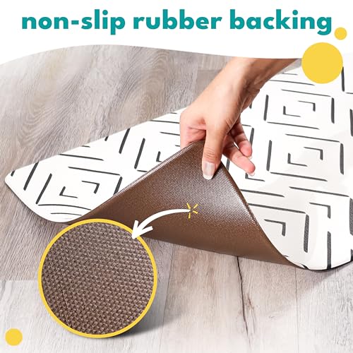 Dog Mat for Food and Water (12"L x 18"W / Crossed the Line)