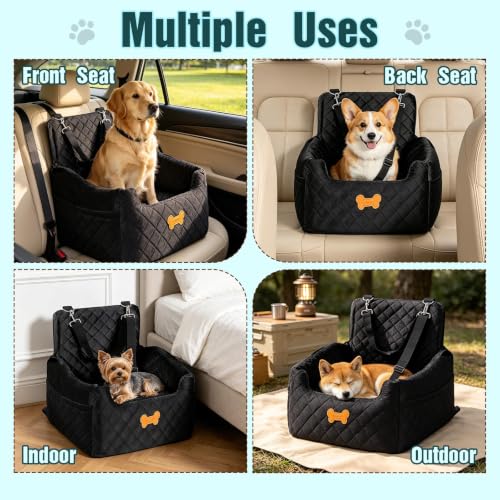 Dog Car Seat for Small Dogs (Black / Medium)