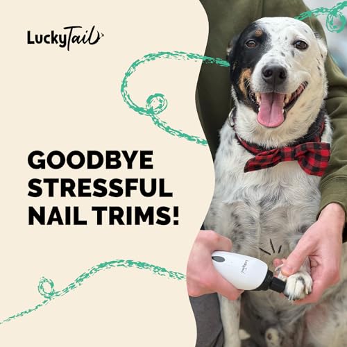 LuckyTail Pet Nail Grinder for Dogs and Cats (White)