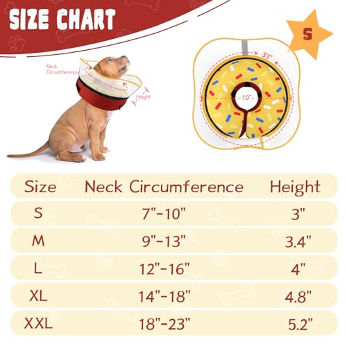 Elevated Inflatable Dog Cone Collar Alternative After Surgery (Donut Yellow / S(Neck 7"-9.5"))