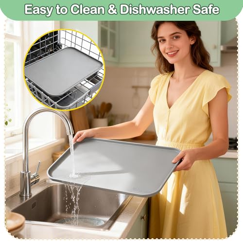 Waterproof Silicone Pet Feeding Mat (Grey)