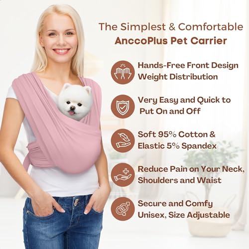 Small Dog Sling Carrier (Light Pink / Plus)