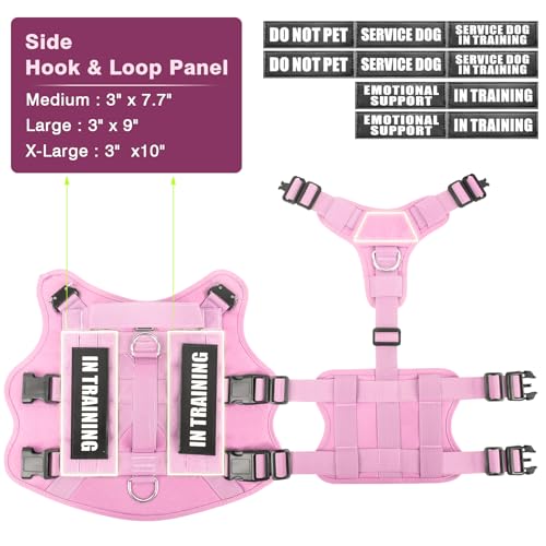 Service Dog Vest Harness for Large Dog (X-Large / Pink)