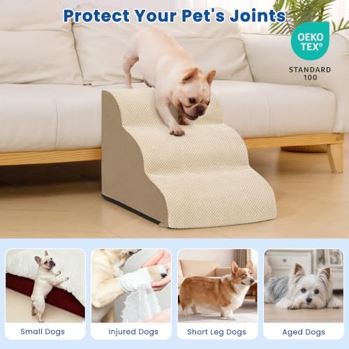 Dog Stairs for Small Dogs and Cats (Khaki)