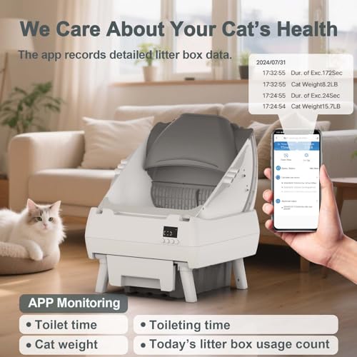 Automatic Cat Litter Box Self Cleaning (White)