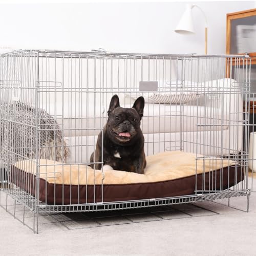 Waterproof Small Dog Bed for Crate with Washable Cover (23.0"L x 17.0"W x 3.0"Th / Brown)