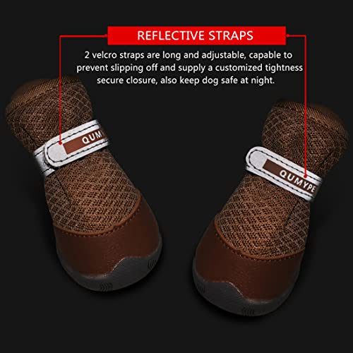 Dog Shoes for Small Dogs Hot Pavement Puppy Dog Boots & Paw Protectors (Khaki / size 5: 2.25"x1.78"(L*W))