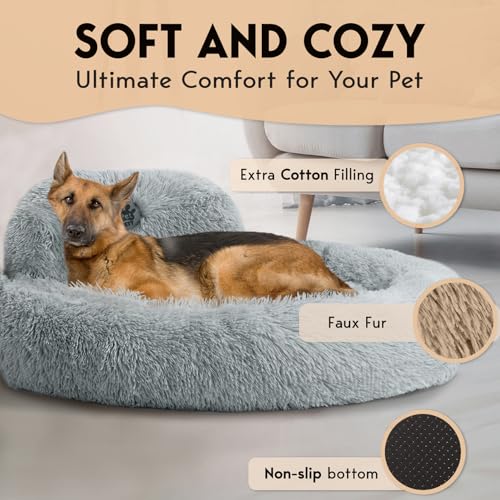 XL Dog Beds for Large Sized Dog (Bright Grey / X-Large - 45"L x 45"W x 8"Th)