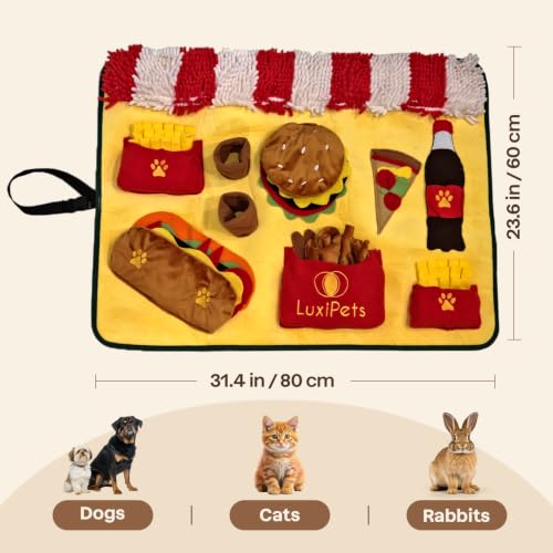 Interactive Dog Snuffle Mat for Slow Feed & Digestion Support (Fast Food Design)
