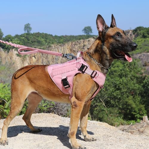 Tactical Dog Harness for Large Dogs (Large (Pack of 1) / Pink)