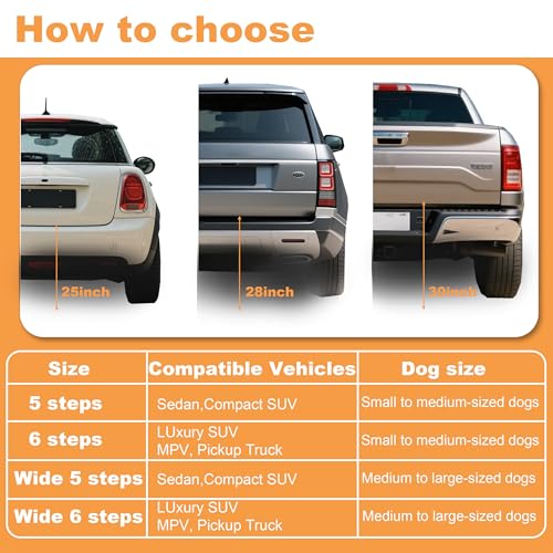 Dog Ramp for Car Truck and SUV Dog Stairs for Large Dogs Folding Pet Stairs with Non (5 Steps)