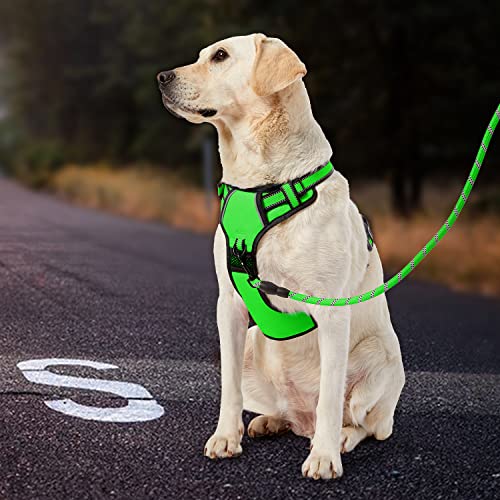 No Pull Dog Harness for Large Dogs (Green / X-Large)
