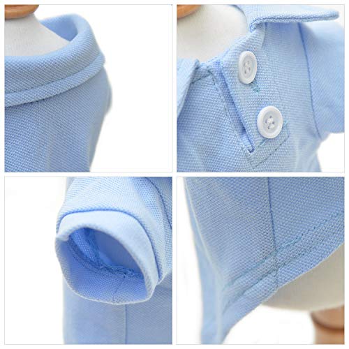 Basic Dog Polo Shirts Premium Cotton (XXL (-55lbs) / Sky-Blue)