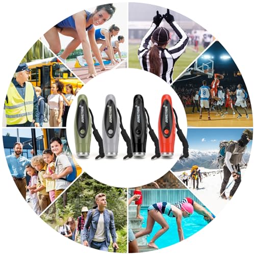 4 Pack Electronic Whistles with 3 (New in 4 Colors)