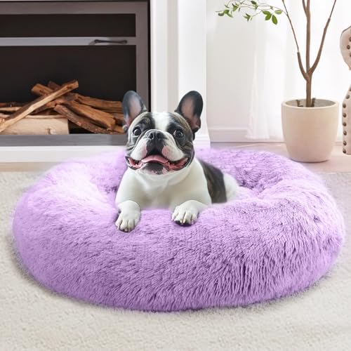 Calming Dog Bed Medium Size Dog (Purple / 31.0"L x 31.0"W x 8.0"Th)