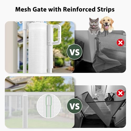 250" Extra Wide Retractable Dog Gate Outdoor Retractable Gate for Driveway (White / (48" Tall x 250" Wide))