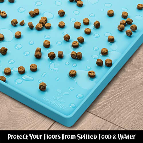 Dog Food Mat Waterproof Dog Bowl Mat for Food and Water (Large: 24" x 16" / Maya)